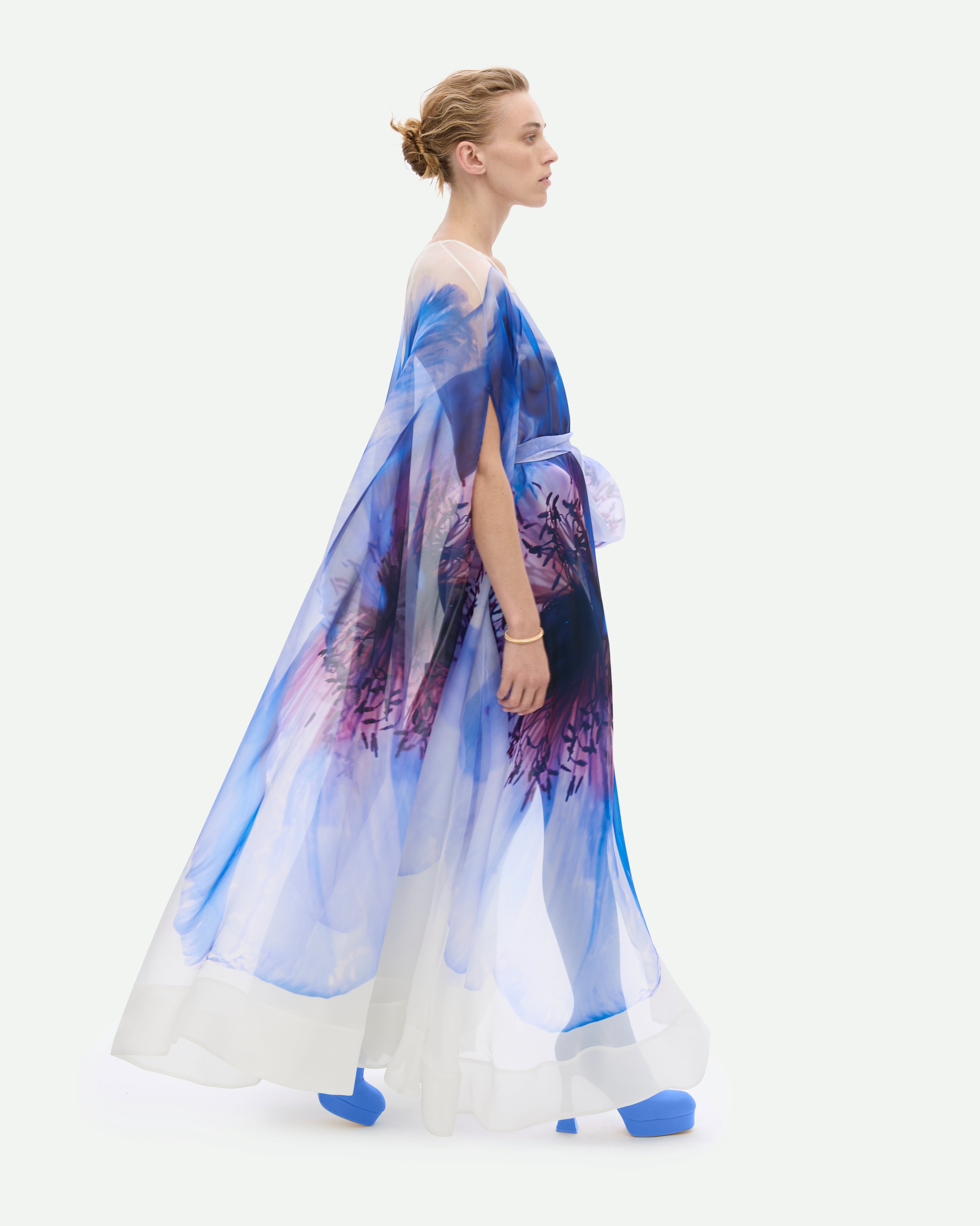 X-Ray Cape Dress - Ivory Floral