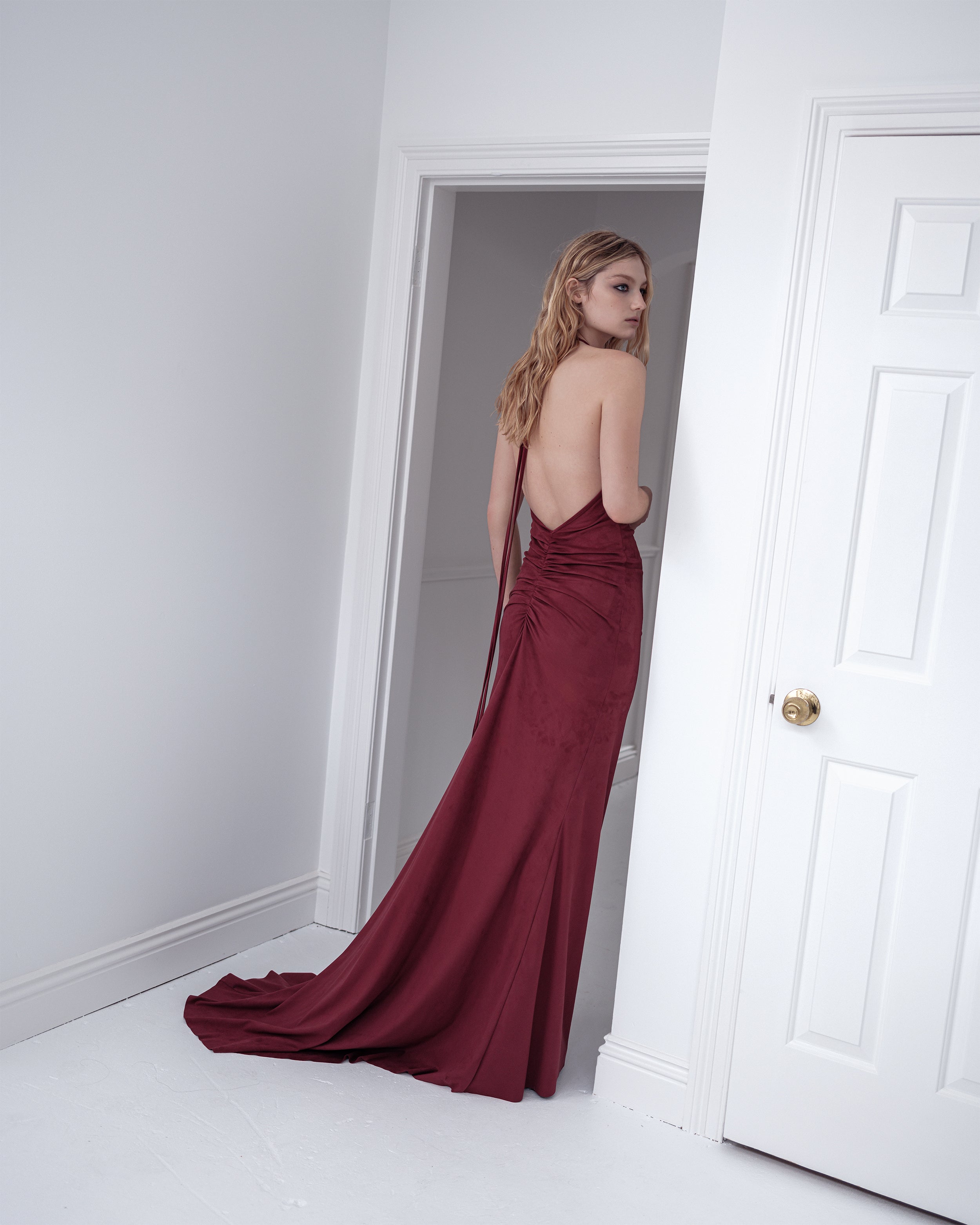 Bluet Suede Dress - Beetroot