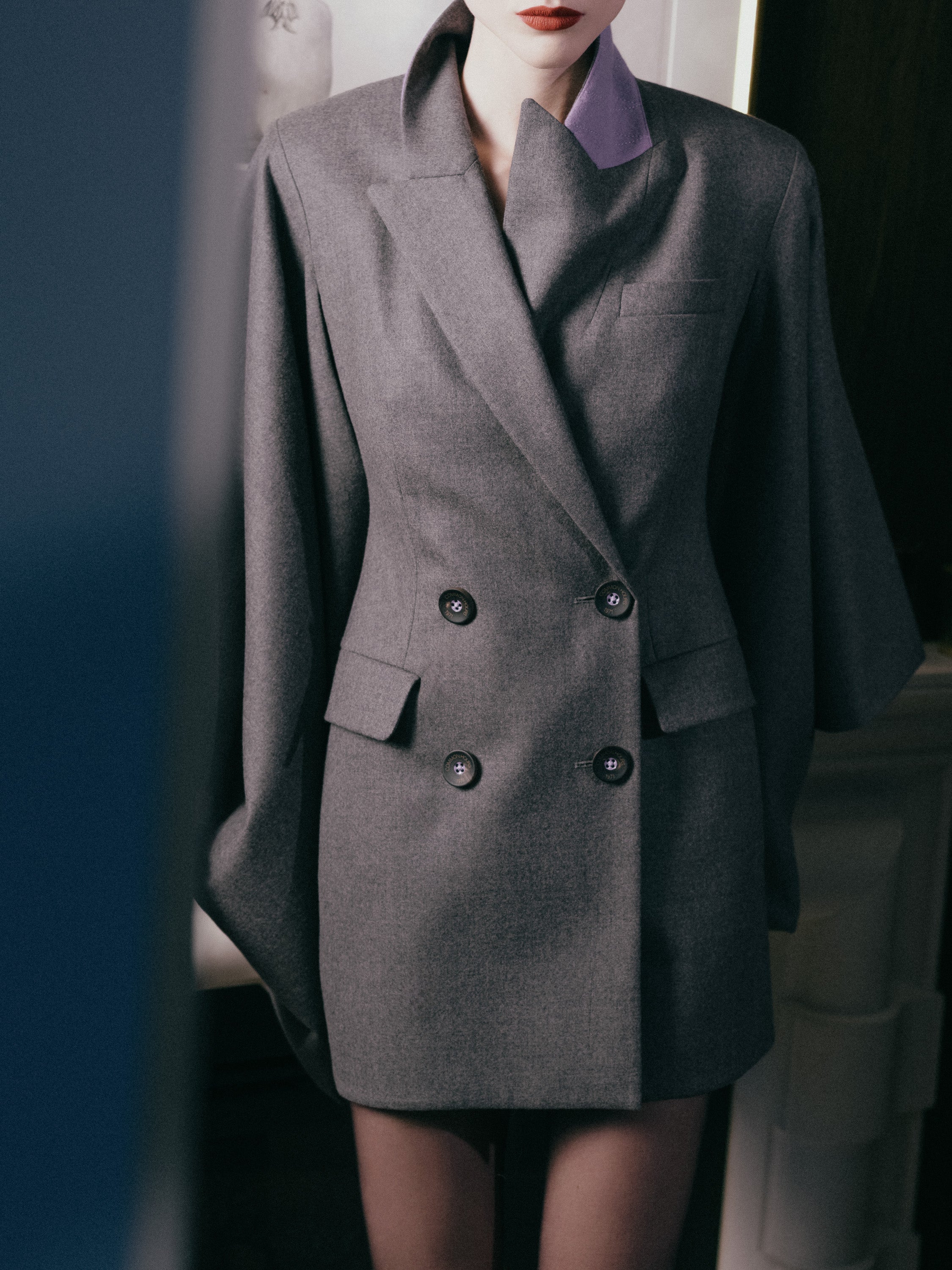Naked with Stockings Blazer Dress - Grey Flannel