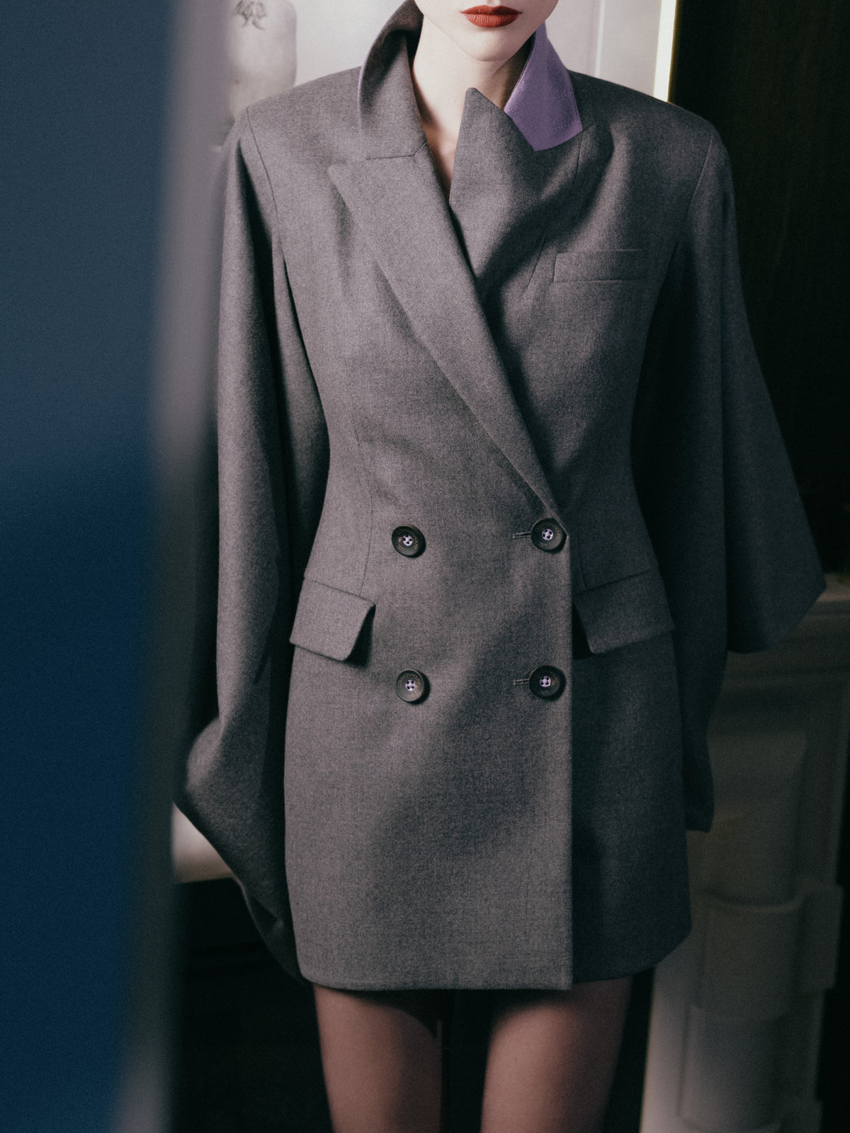 Naked with Stockings Blazer Dress - Grey Flannel
