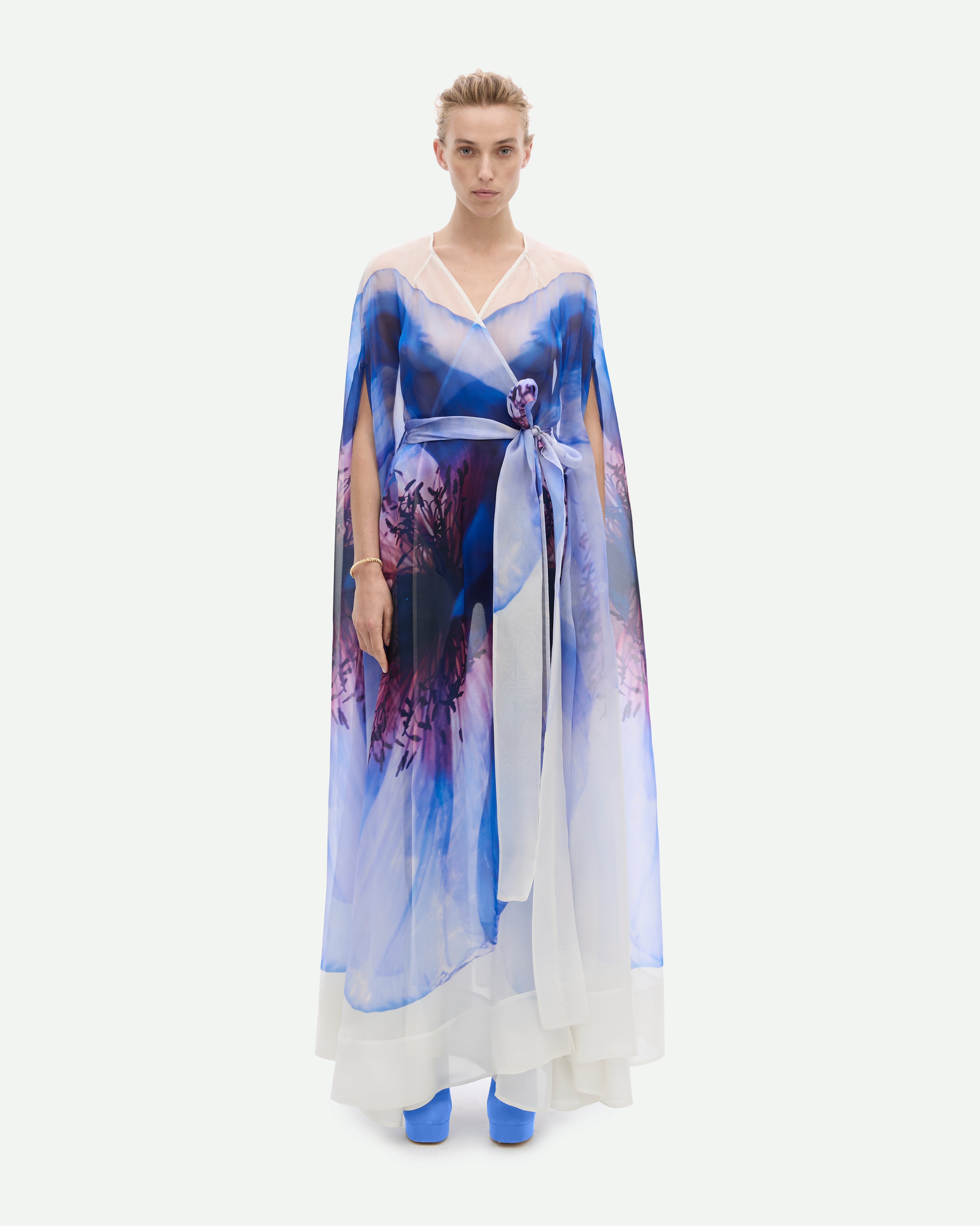 X-Ray Cape Dress - Ivory Floral