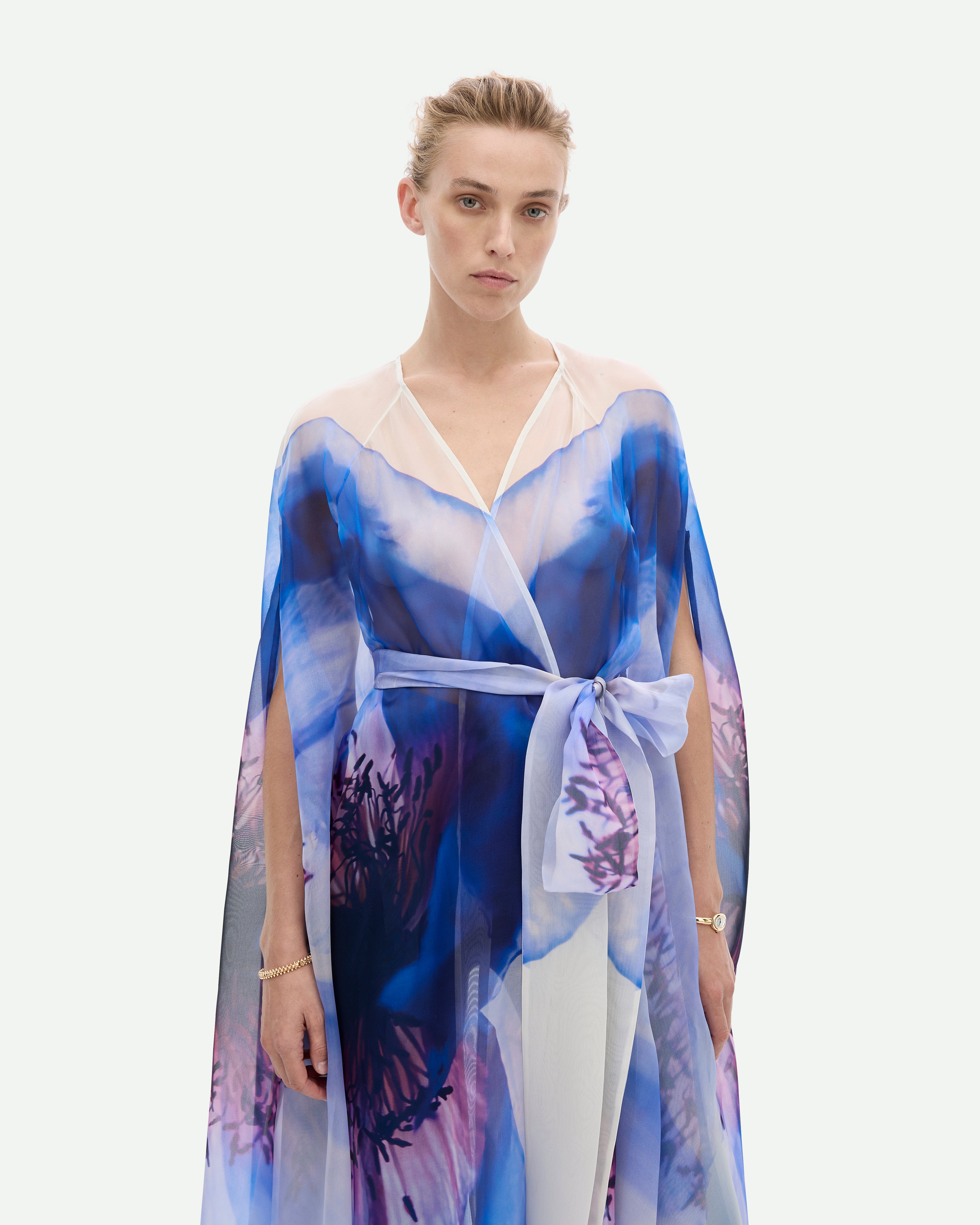 X-Ray Cape Dress - Ivory Floral