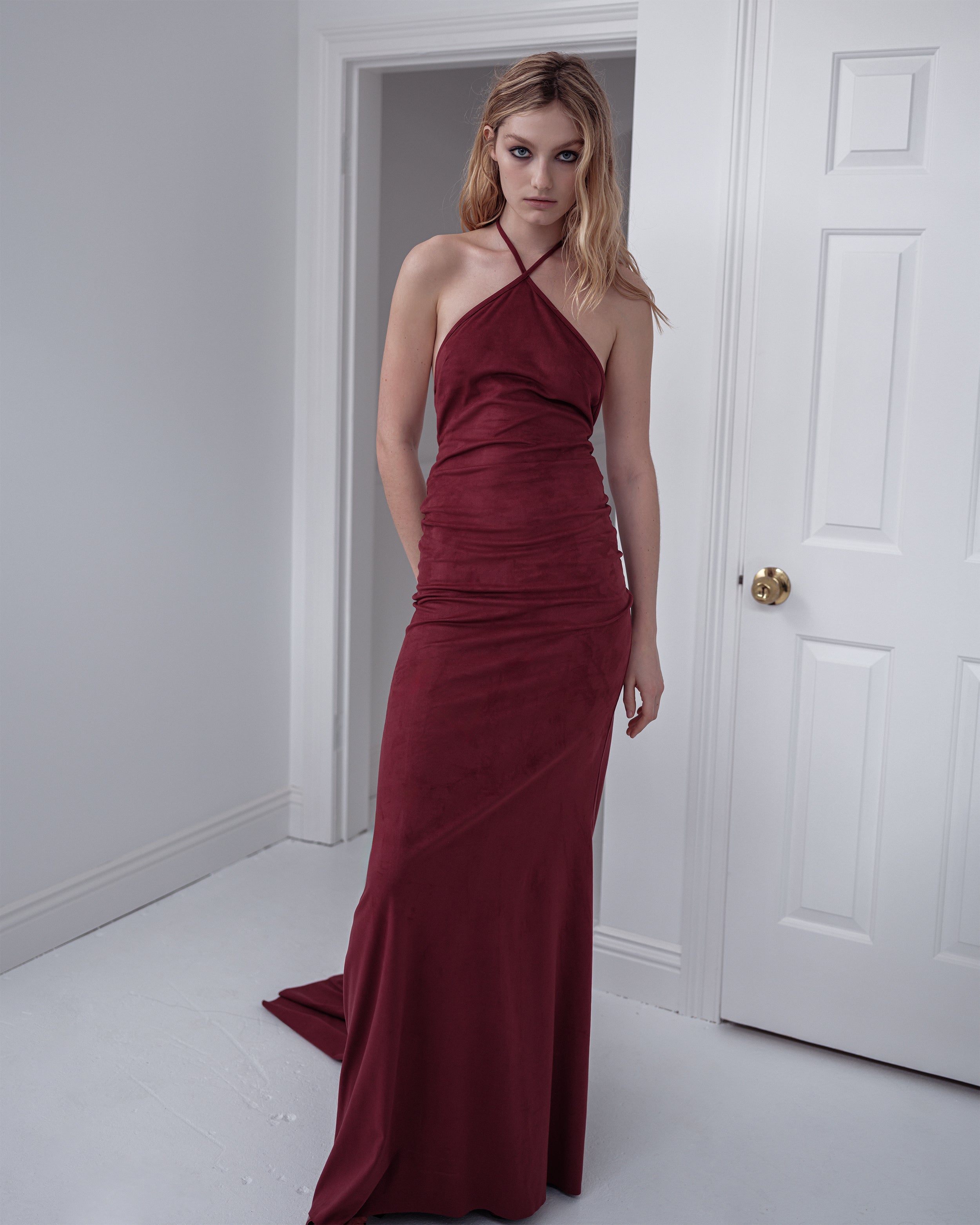 Bluet Suede Dress - Beetroot