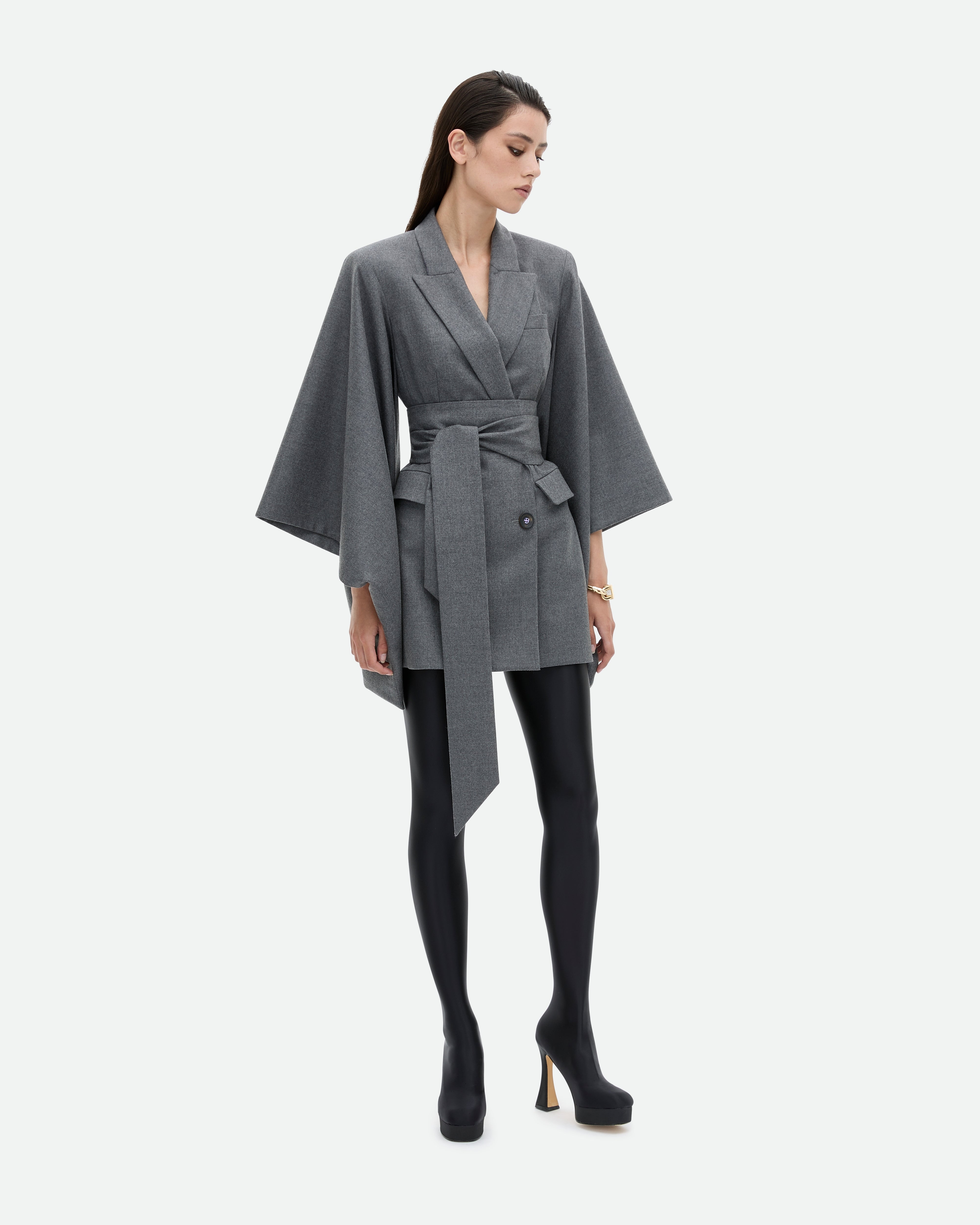 Naked with Stockings Blazer Dress - Grey Flannel