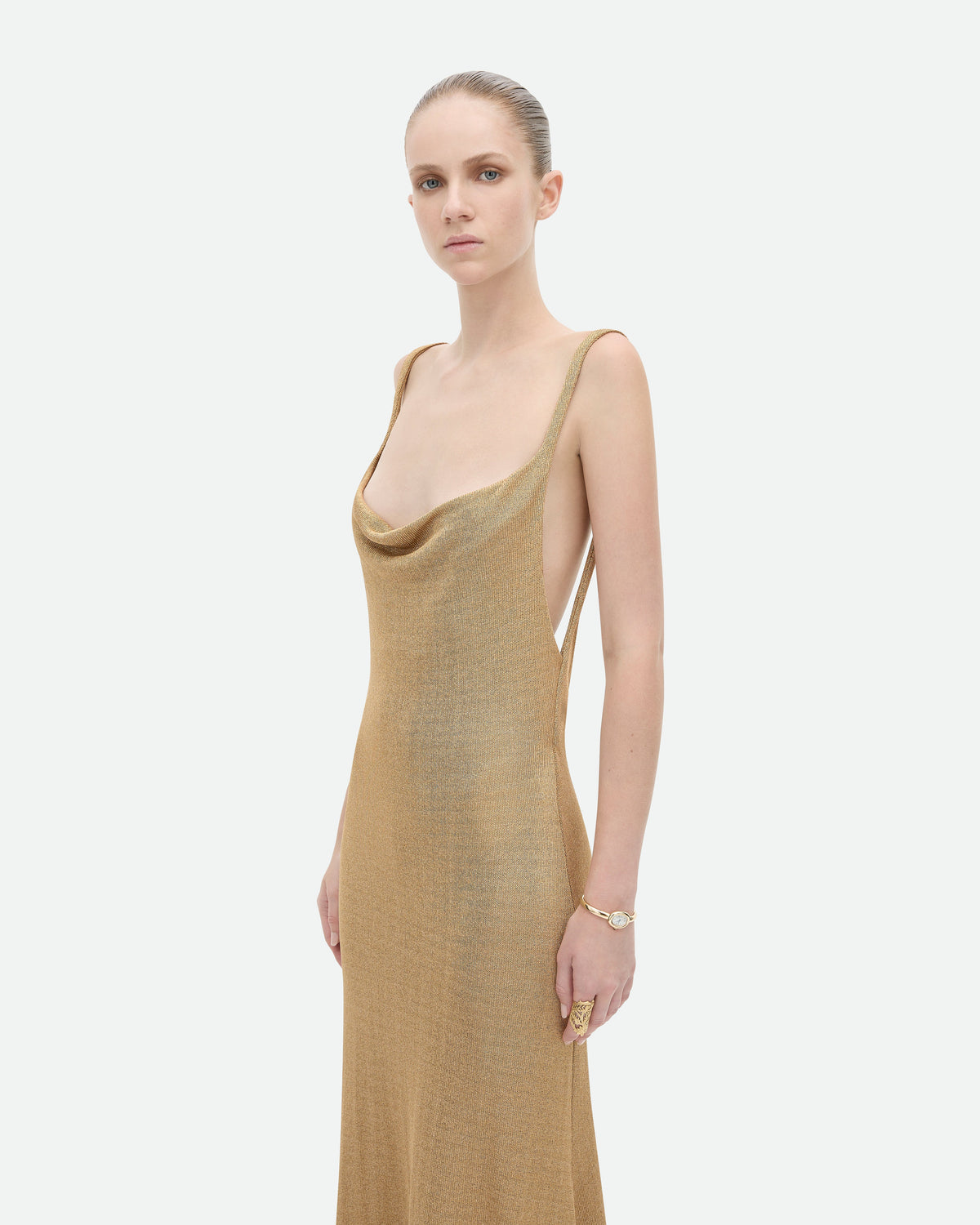 gold casual dress Prohibition Liquid Crafted from luxe stretch Lindsay Short Satin Corset Linen/Length:Lined on top SHOP_CASUAL