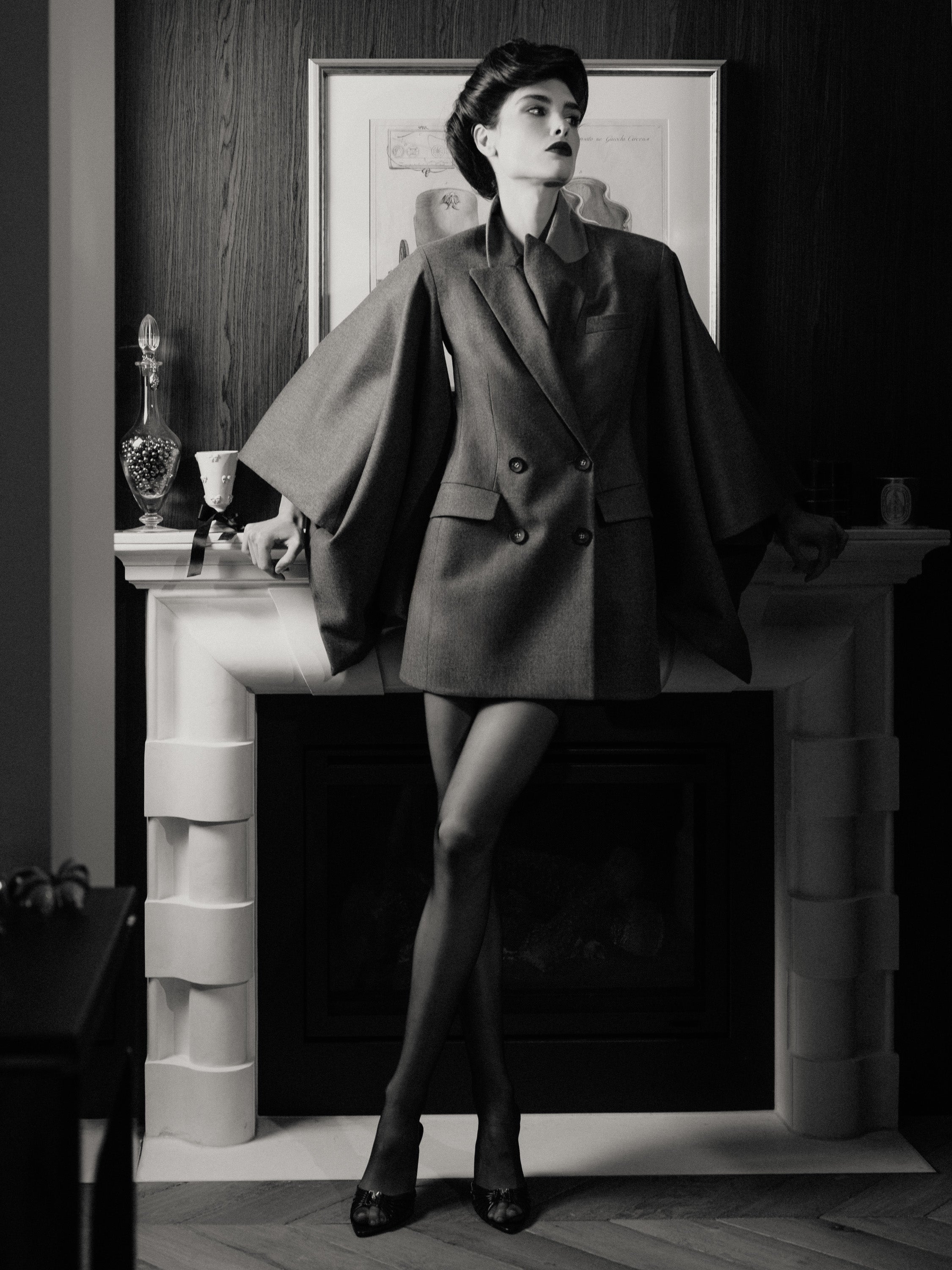 Naked with Stockings Blazer Dress - Grey Flannel