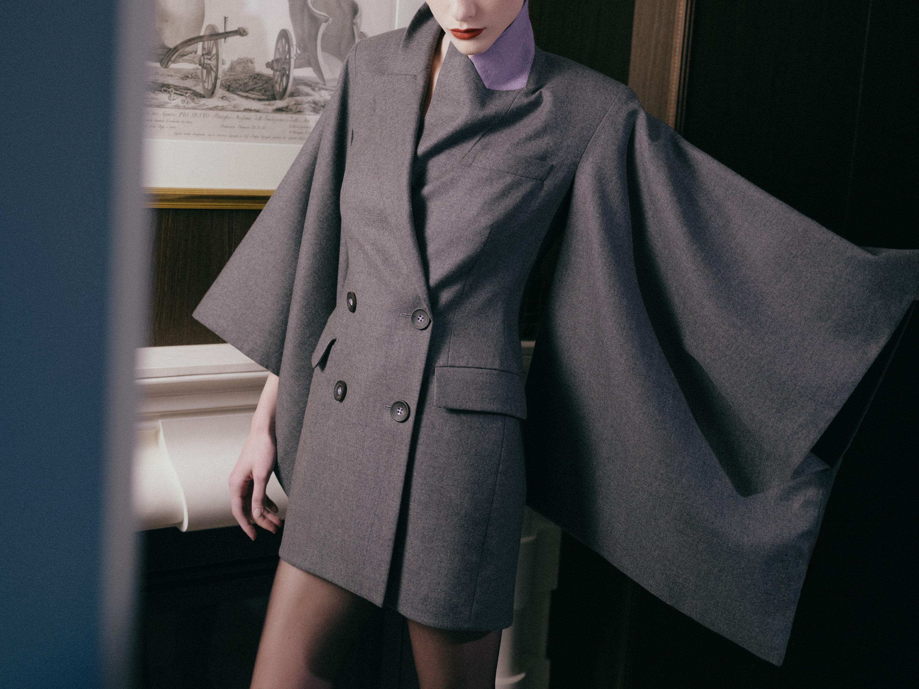 Naked with Stockings Blazer Dress - Grey Flannel
