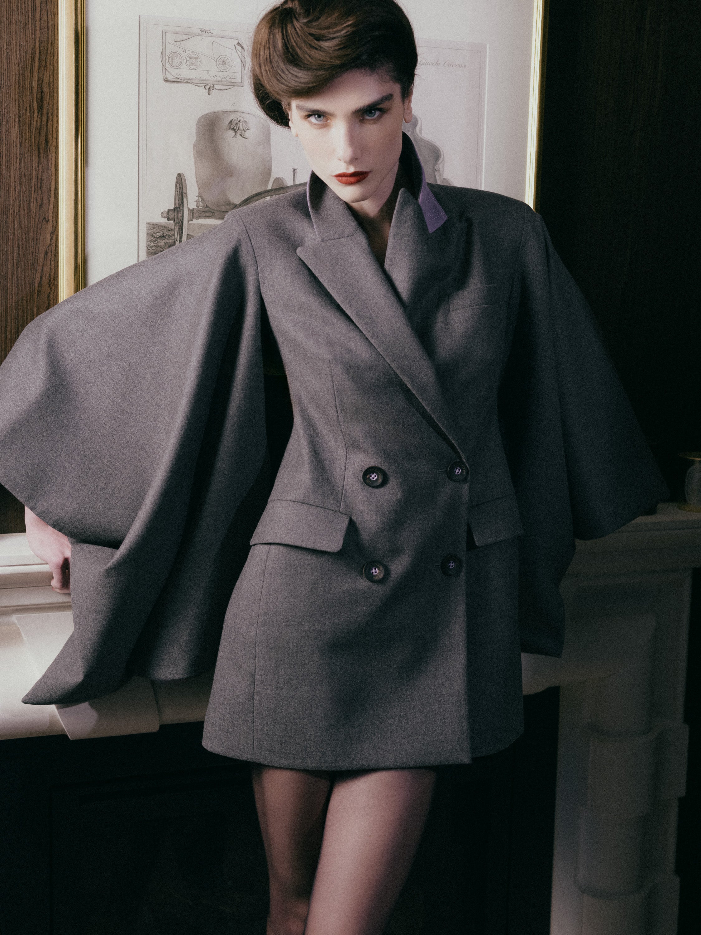 Naked with Stockings Blazer Dress - Grey Flannel