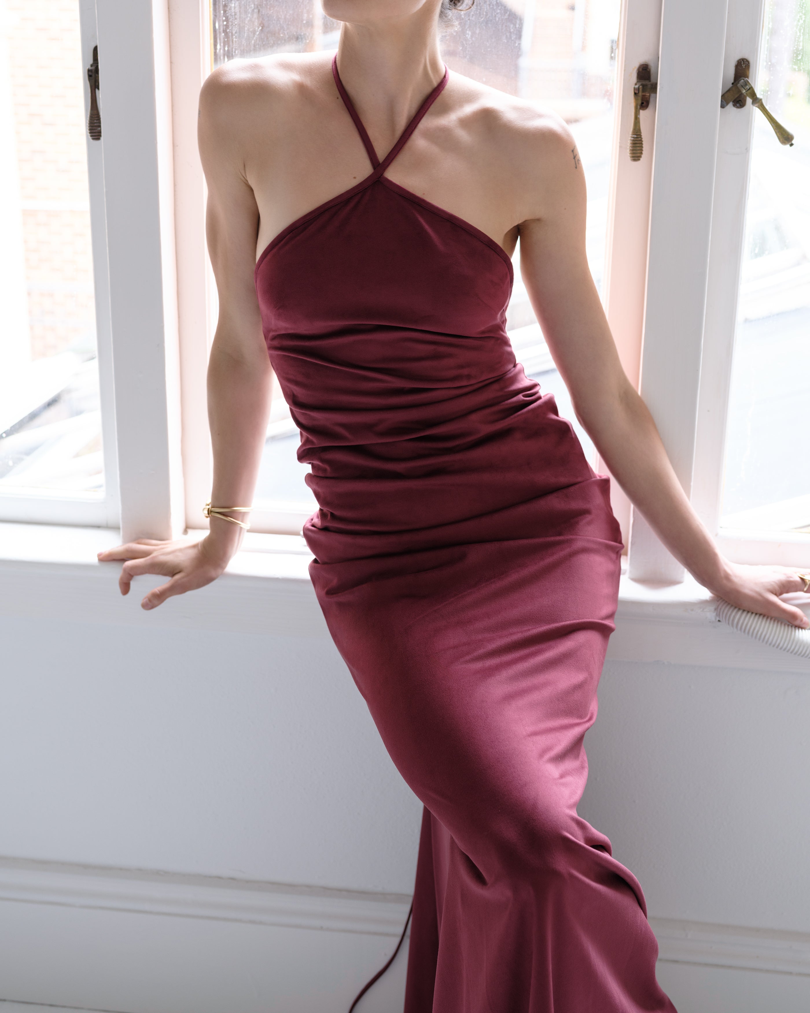 burgundy suede dress KELLIE SUEDE LONGSLEEVE DRESS main image 0